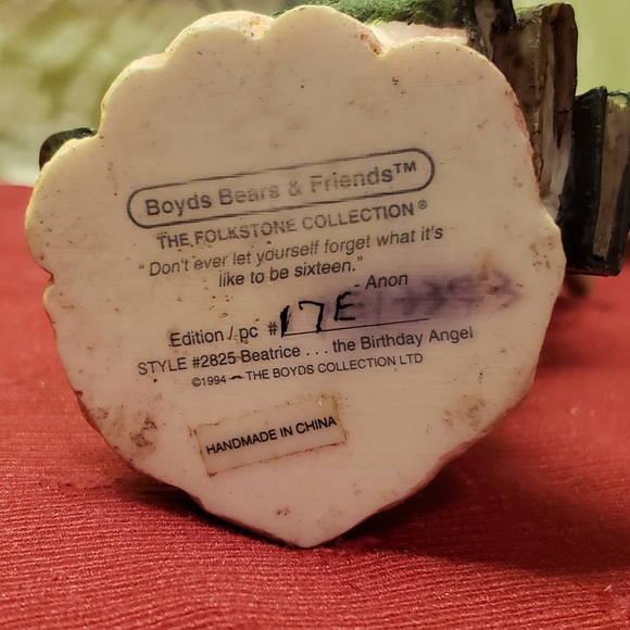 Vtg 94 Boyd's Bears B-Day Angel Figurine Beatrice - Picture 8 of 8